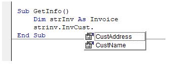 VBAStructure Show variables