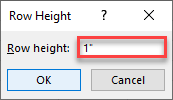 change cell size pixels inches 25