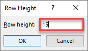 change cell size pixels inches 35