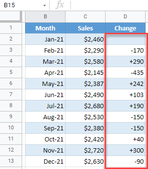 google sheets add a plus sign final data