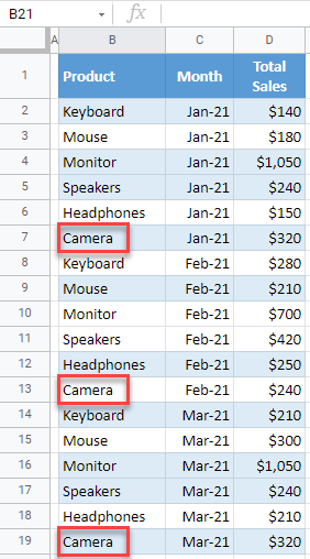 google sheets find and replace multiple values 4