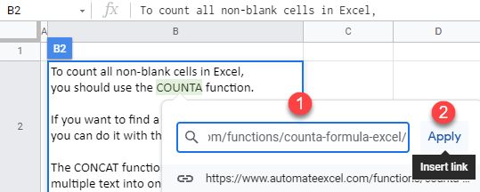 google sheets insert multiple hyperlinks 2