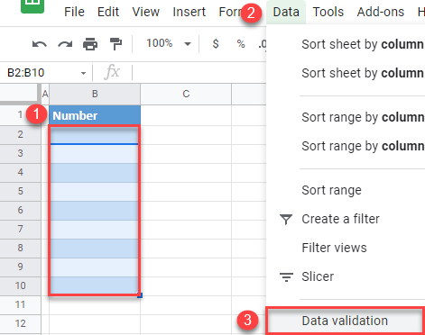 google sheets limit restrict cell values