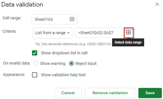 google sheets update drop down 4