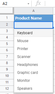 google sheets update drop down 7