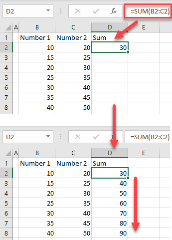 apply formula entire column initial data