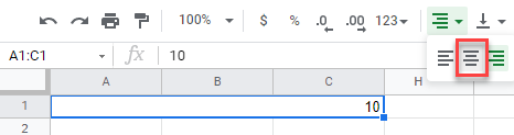 google sheets merge and center 3