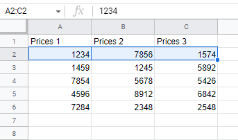 multiple cells gs select range