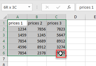 select multiple cells 3