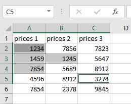 select multiple cells 6