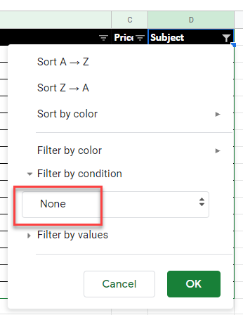 FilterData gs none