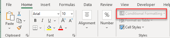 Why Is Conditional Formatting Grayed Out In Excel Auto VBA