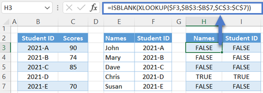 Isblank xlookup functions