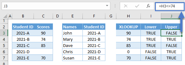 Xlookup upper boundary