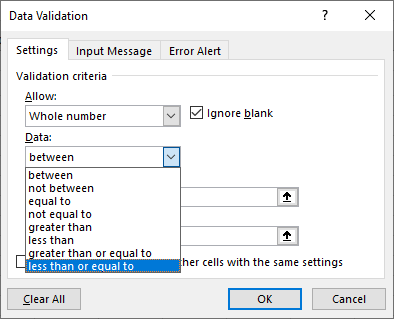 datavalidation change adjust