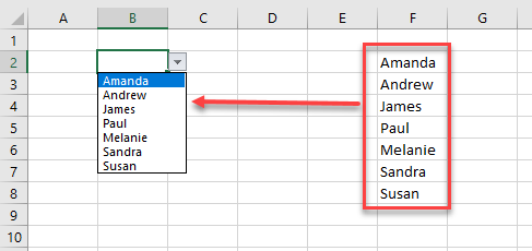 dropdown values