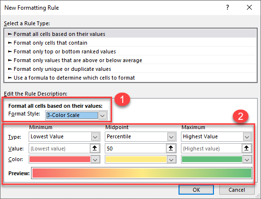 CondFormat Values color scales custom