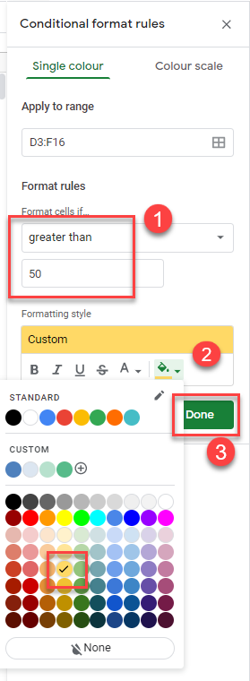 condformat values gs format