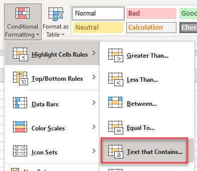 condformat values text that contains