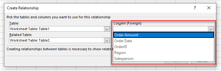 createtable select column