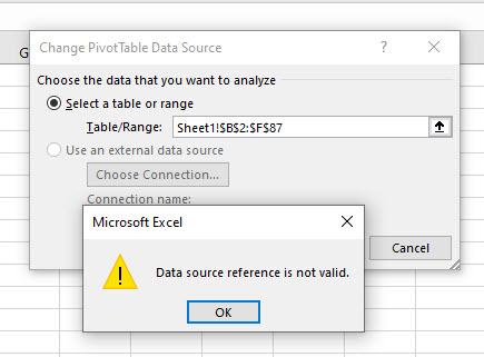 data source not valid