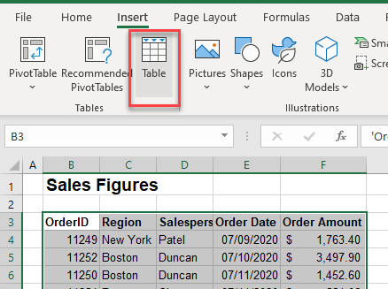 table types insert table